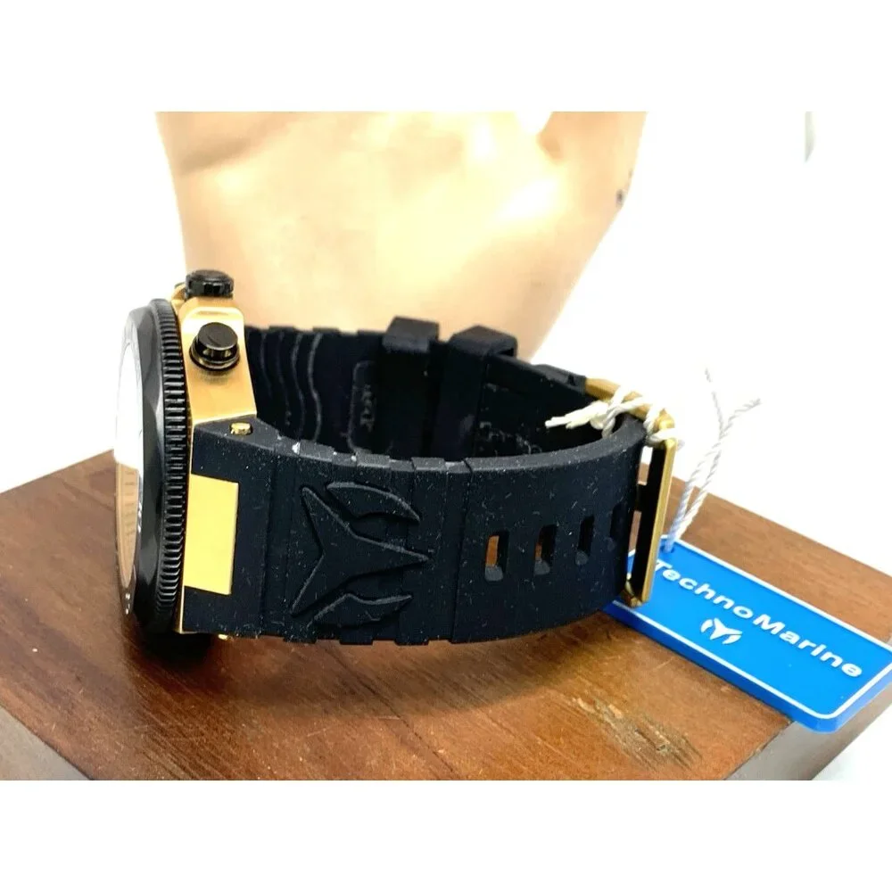 Technomarine Men's Watch TM-222081 Chronograph Quartz Gold Black Rubber Strap